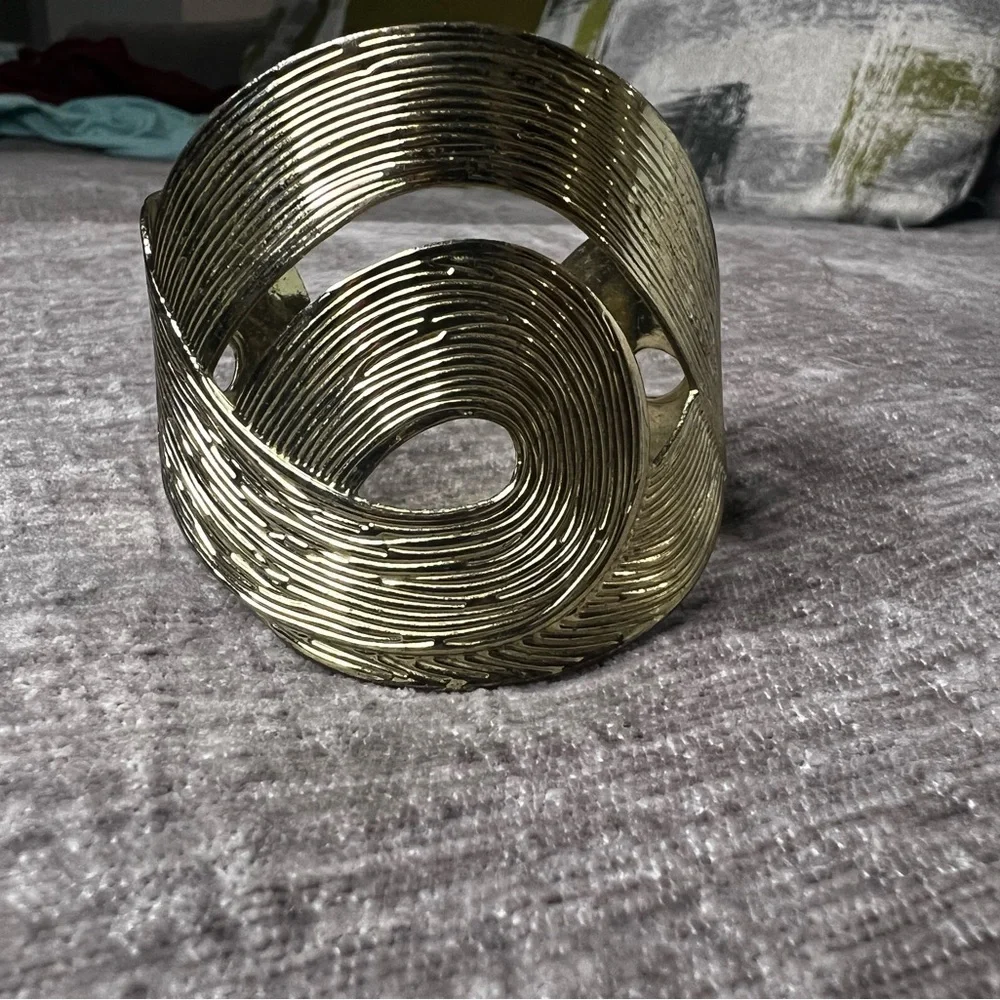 Runway Boutique LA The Fannie Cuff Light Gold Spiral Cuff Bracelet costume OS